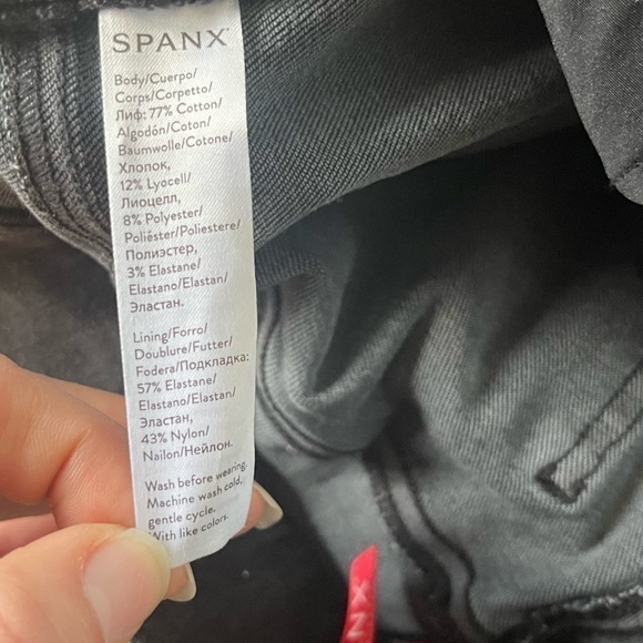 𝅺SPANX Vintage Black Distressed Ankle Skinny Pullon Leggings Elastic Waist - Picture 11 of 15